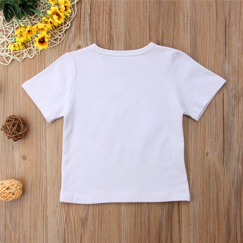 0-24M Cute Toddler Baby Girls Printed Tee Soft Cotton Crew Neck T-shirt Tops Baby Clothes T-shirts White Black 0-24M