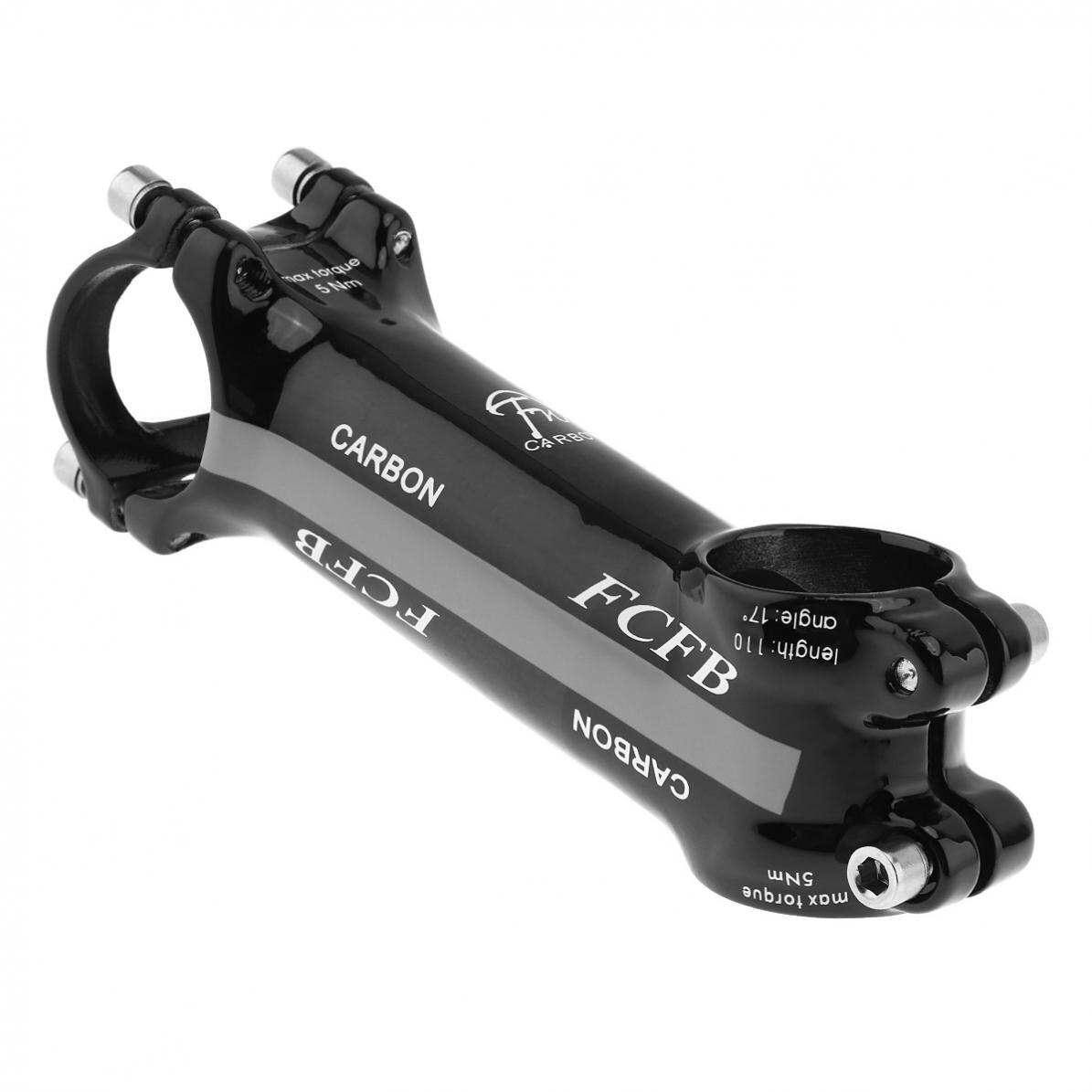 Aluminum Carbon Fiber Silver Riser Rod Stem Carbon Fiber Bicycle Ultralight Stem Carbon Handle 28.6-31.8MM 17 Degree