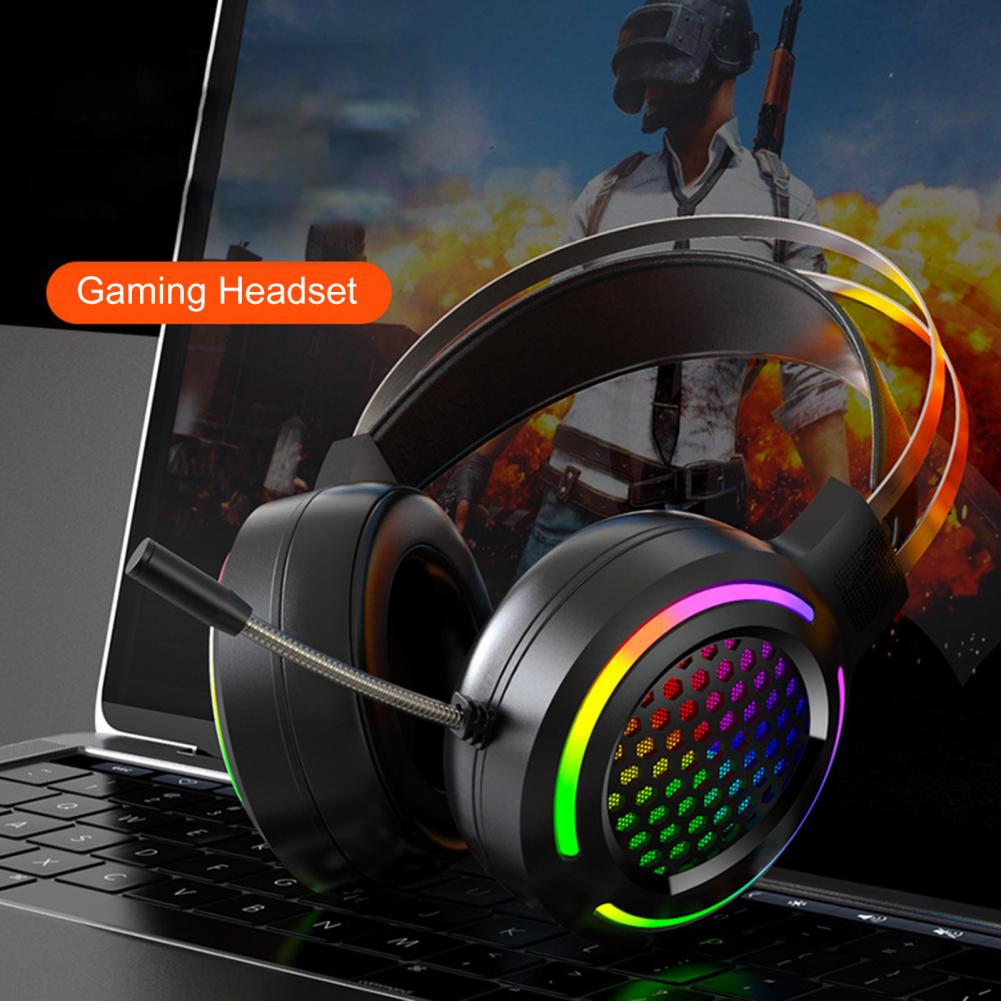 M12 Noise Reduction RGB Lighting 7.1 USB Wired Headphone Gaming Headset with Microphone for Desktop Computer Laptop