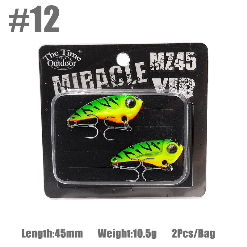 2 pièces/boîte le temps métal Vib MZ45 naufrage Vib lame leurre pêche artificielle Wobbler Vibration appâts pour brochet bar truite poisson