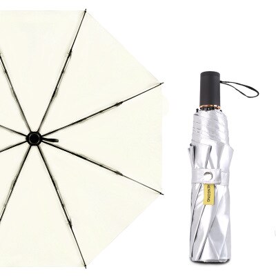 Folding Umbrellas Rain Woman Super Anti UV Parasol ladies Summer Travel Sombrilla Playa Man Sun Umbrellas guarda chuva sombrinha: beige