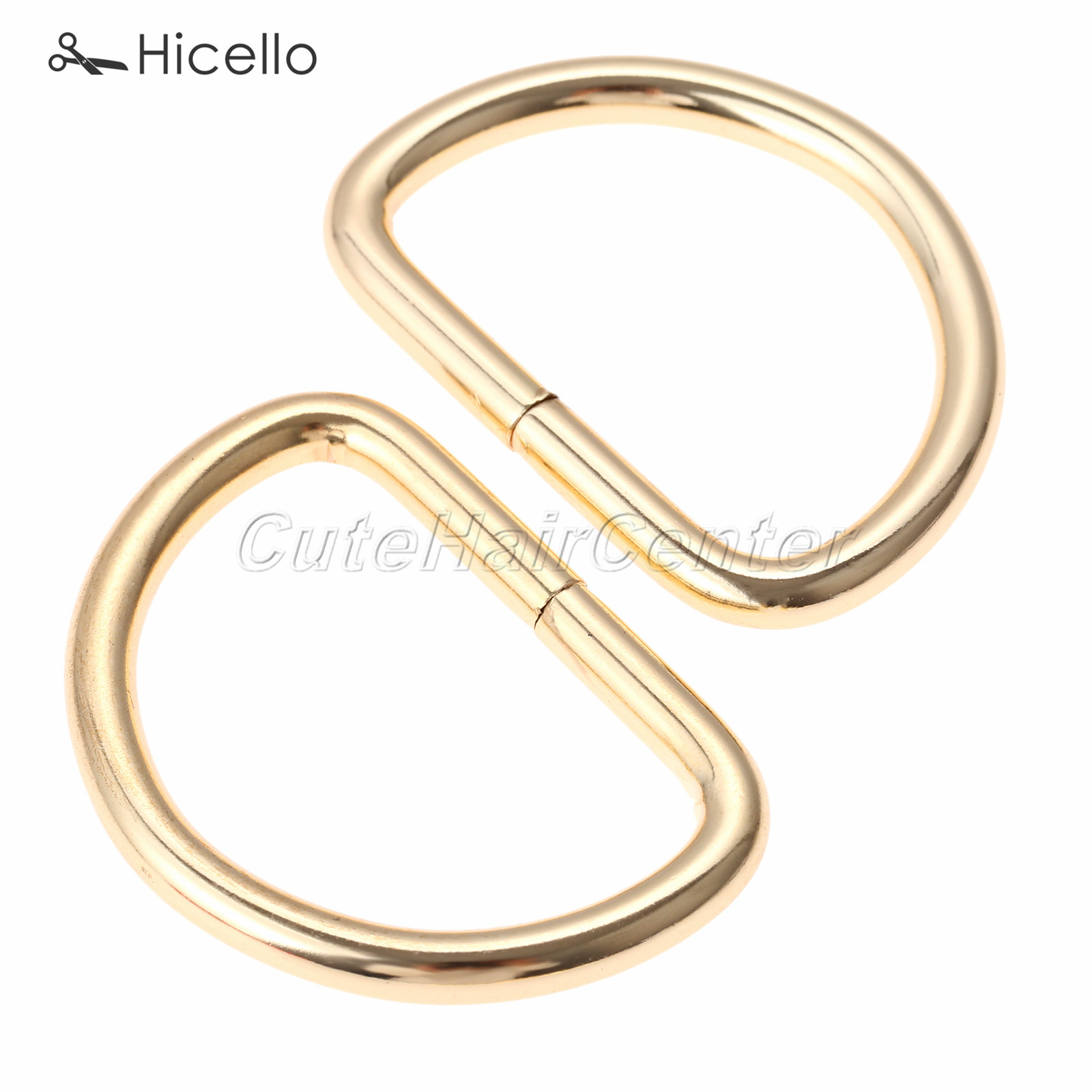 10pcs D Ring Metal Buckle Dee Clasp 20mm 25mm 38mm Gold Silver Black Bronze DIY Belt Strap Chain Luggage Leather Bag Hicello: Gold 38mm