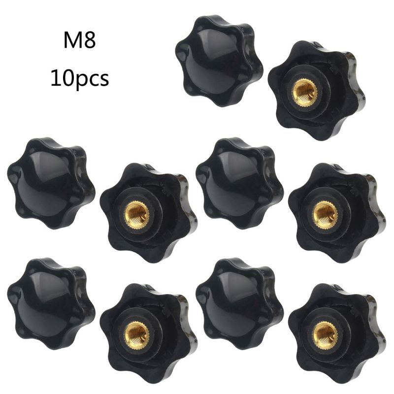 Tuercas de apriete Manual, perilla de sujeción Manual, tuerca de pulgar de estrella, M5, M6, M8, M10, 10 Uds., 19QB