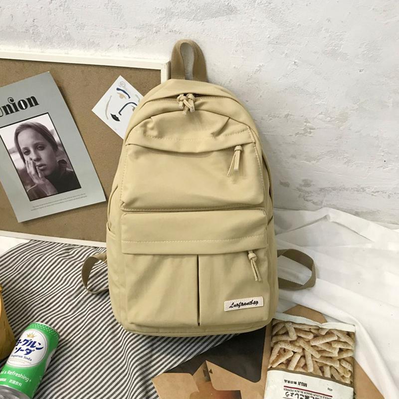 Mode Rugzak Vrouwen Rugzak Reizen Laptop Rugzak Schooltas Voor Tiener Meisjes Vrouwelijke Schouder Mochila Mujer Knapzak: Khaki-S