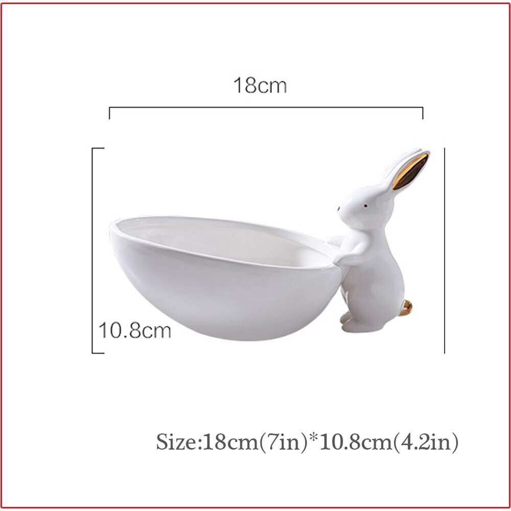 Plato para torta de porcelana cerámica blanca, soporte para pies de conejo, decoraciones creativas para el hogar, adornos de cerámica, accesorios, bandeja para pasteles de té