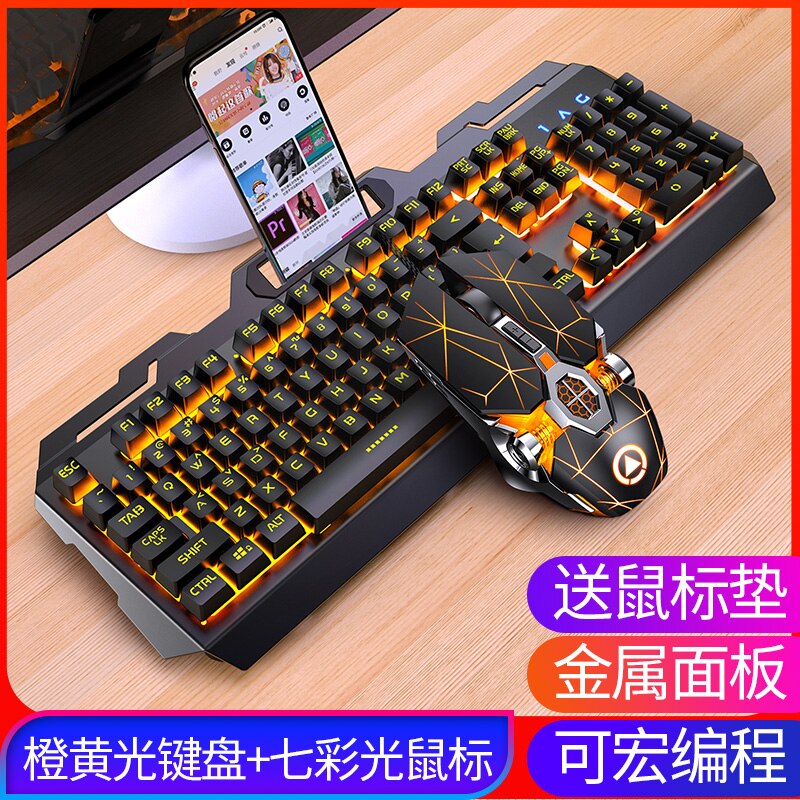 E-Sports Mechanical Feel Keyboard Silent Mute Game Typing Special Office Mouse Keyboard Kit Wired: Version 13