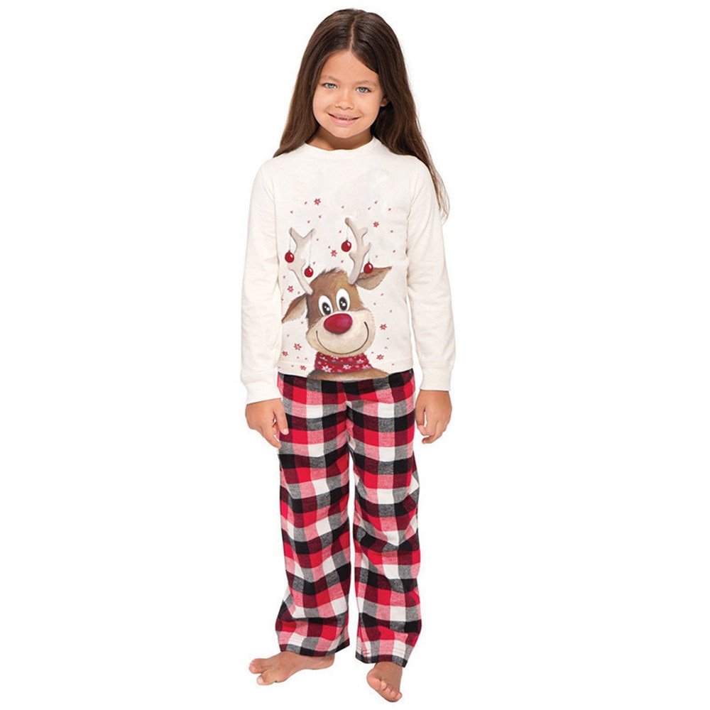 Familj jul pyjamas kläder set familj jul vuxen barn baby pyjamas set familj look matchande kläder nattkläder