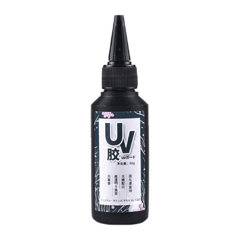 25/60/100g Ultraviolet Curing Epoxy UV Resin Hard Glue Transparent LED Cure for DIY Jewelry Making Casting Coating: 60g