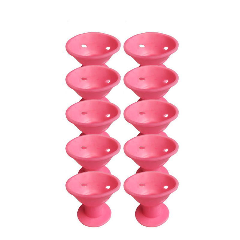 10Pcs Soft Rubber Hair Curlers Silicone Heatless Hair Rollers Clips No Hurt Hair Rollers Hairdressing DIY Hair Styling Tools: green