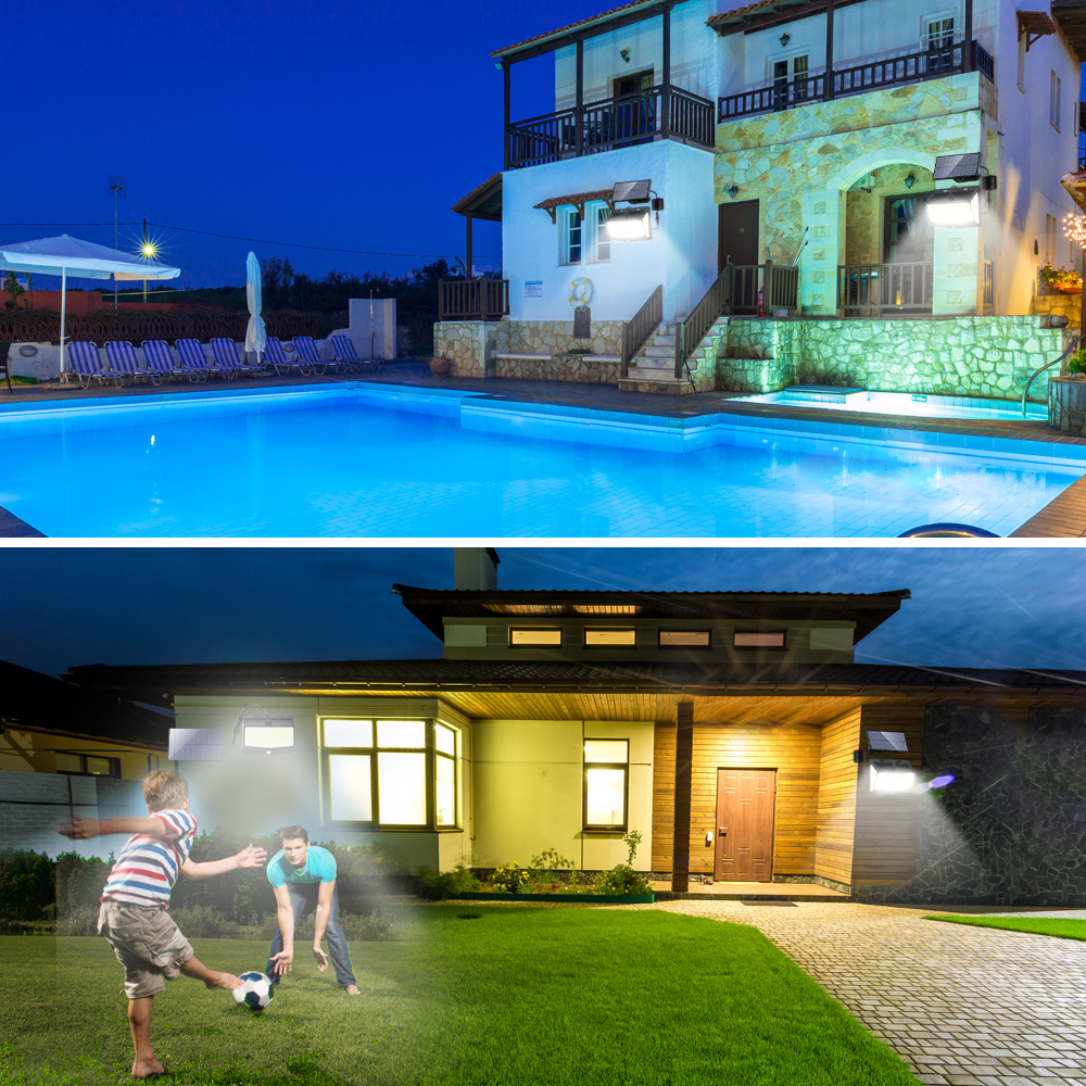 Buitenverlichting op zonne-energie 468 LED met 3 verlichtingsmodi Bewegingssensor Wandlamp IP65 Waterdicht op zonne-energie voor tuinterras