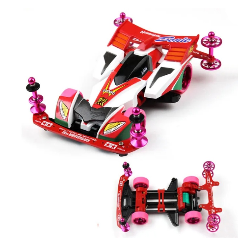 Racing Modified Track Racer Toy Model Accessories Parts Assembly Painted Car Shell 1/32 Mini 4WD Car Series: Burgundy