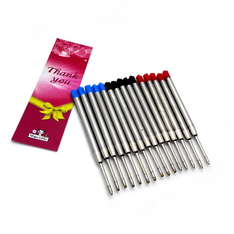 10pcs ROLLER BALL PEN REFILL FOR brand ROLLER PEN BLACK&BLUE INK and red pen refills