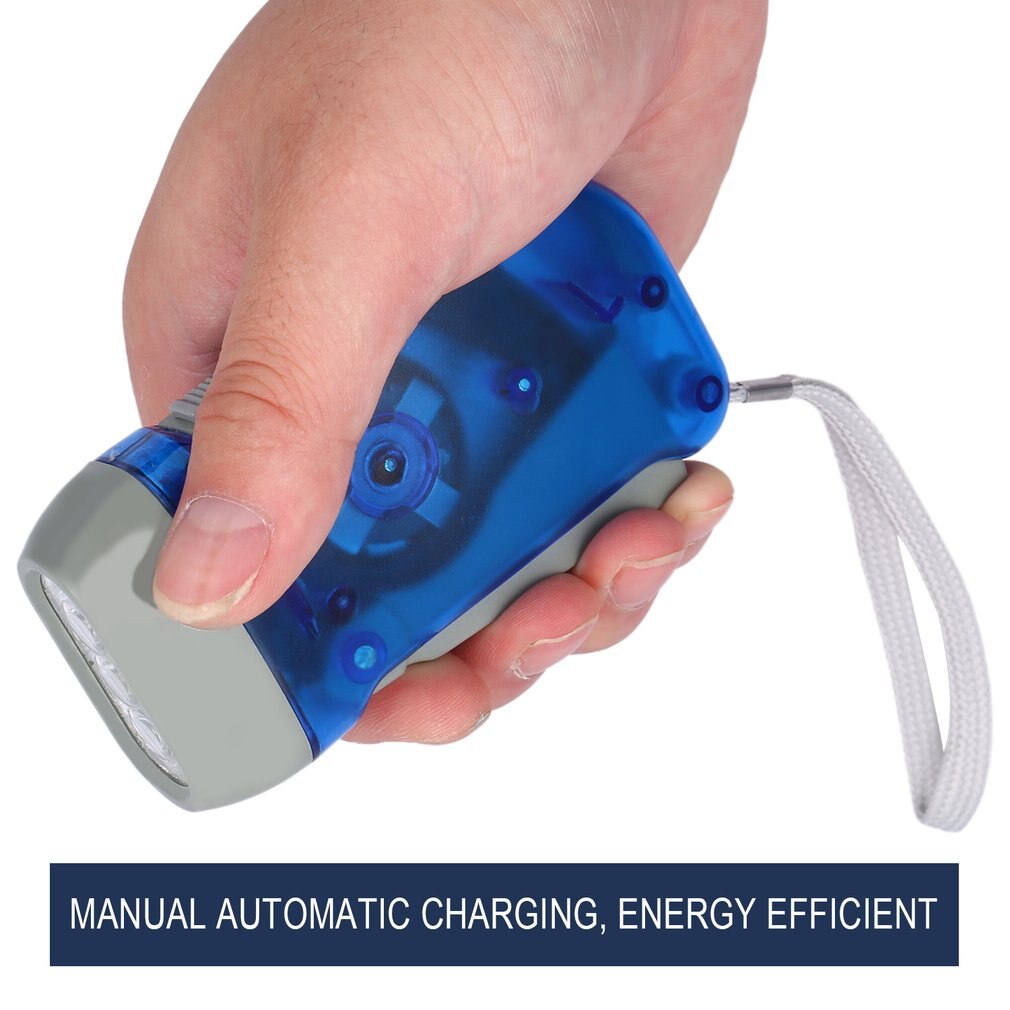 Hand Crank Traveling Torch Light Battery-Free Camping Lights 3 LEDs Hand Pressing Flashlight Manual Generator Flashlight