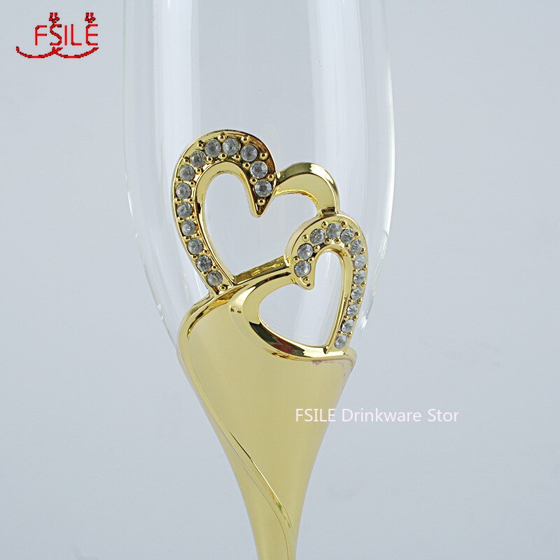 300Ml Crystal Hartvormige Champagne Glas Bubble Set Wedding Hand-In-Hand Glas Wijn glas Rode Wijn Beker