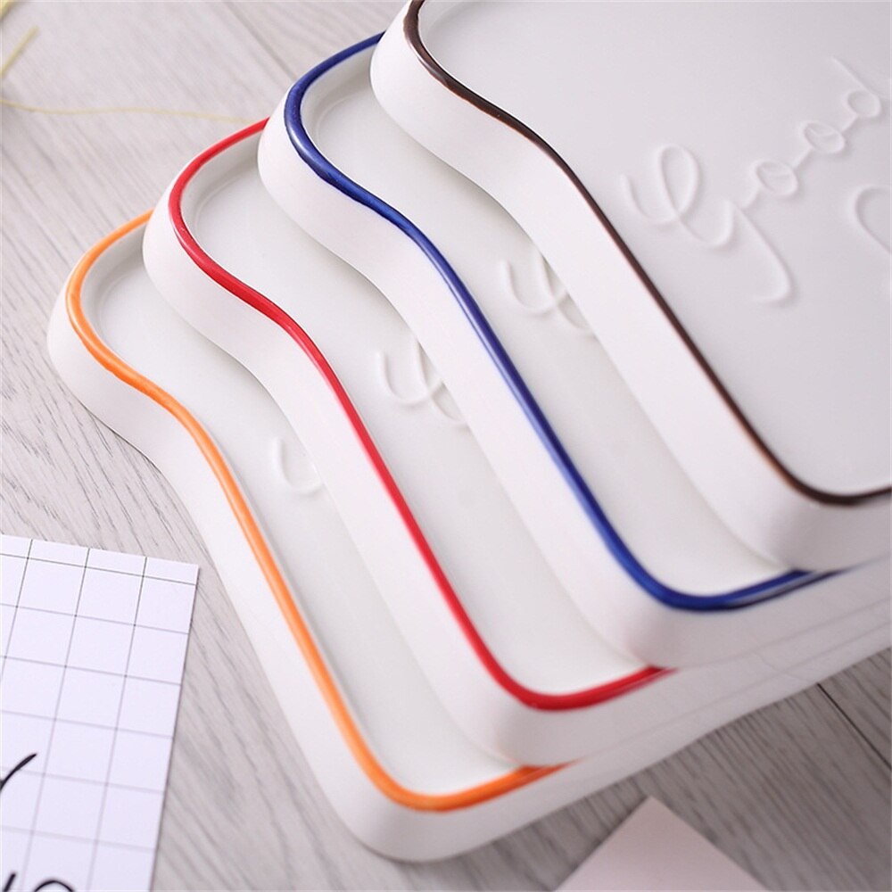 Plato de cerámica para desayuno, plato para pan tostado, ensalada, fruta, aperitivos, vajilla para el hogar, bandeja de postre de cerámica