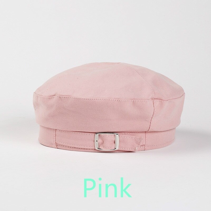 Boina de verano para mujer, día fino de verano, 100 pieza de gorro Octagonal negro, sombrero de pintor de arte Retro británico: Rosa