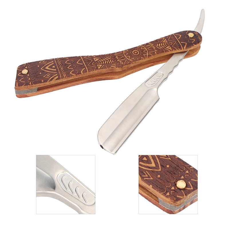 Wood Handle Shaver Antislip Redwood Manual Razor Rustproof for Personal Barber