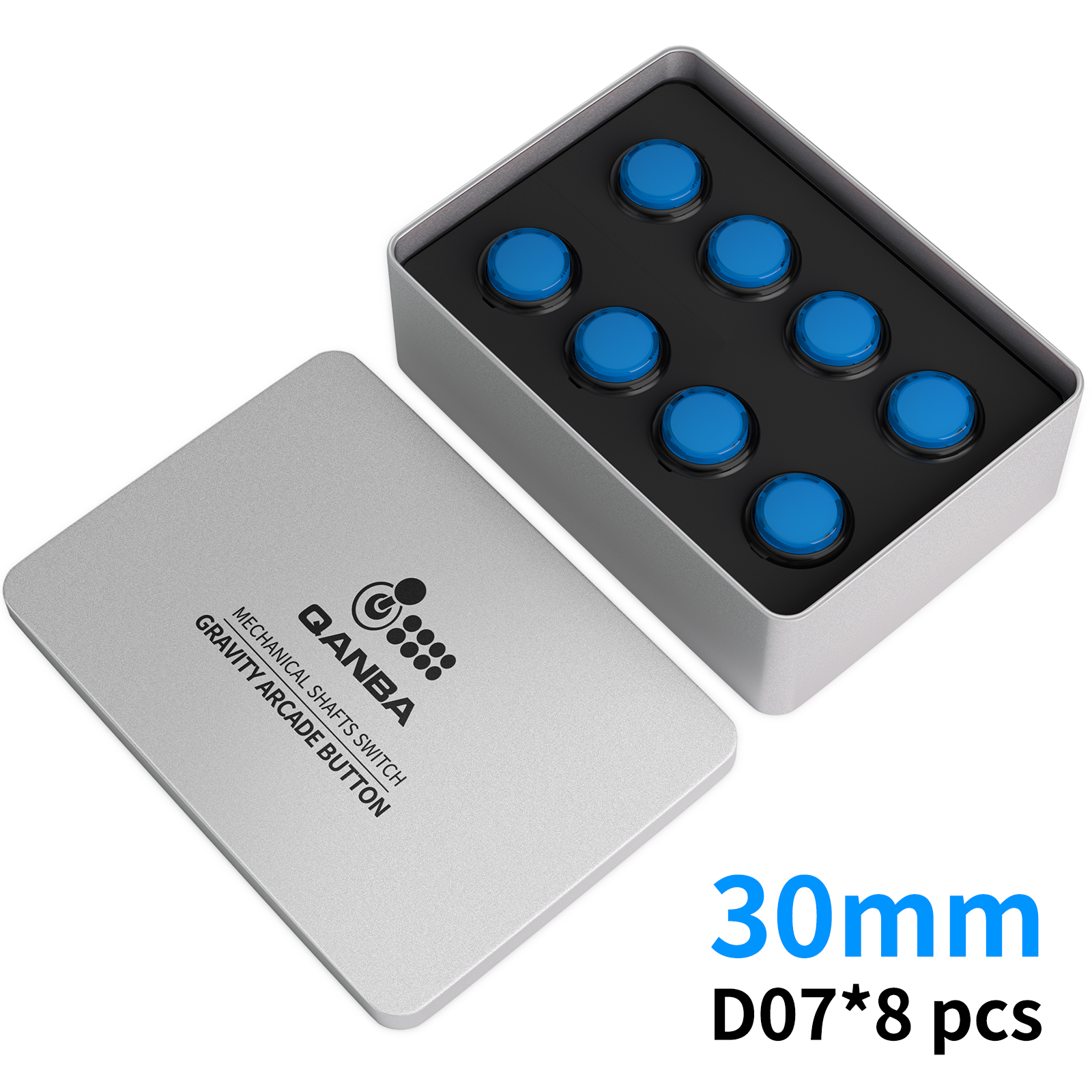 Qanba Gravity KS Mechanische Wellen Silent Pushbutton 24mm/30mm Arcade Button Snap-in (Boxed)