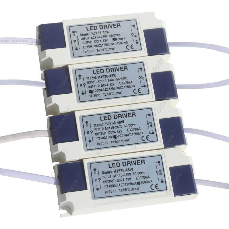 110v 220v 36w 40w 45w 48w led-driver  dc24-42v 900ma 1000ma 1200ma 1500ma flimmerfri strømforsyning ekstern lystransformer