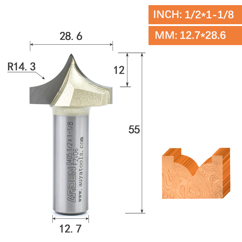 Punta de corte de punta dorada, herramienta de tallado de carburo, punta afilada para carpintería, fresa de borde de arco, broca enrutadora de grabado MDF: 8,5 mm