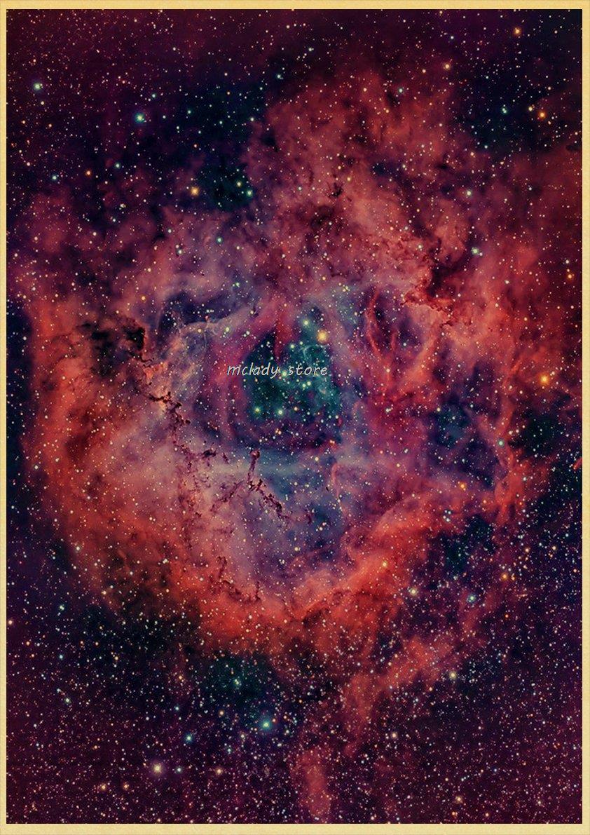 Plakater for verdensrommet stjernehimmelen rom galaksedekor solsystemet planet univers vintage kraftkunst veggmaleri