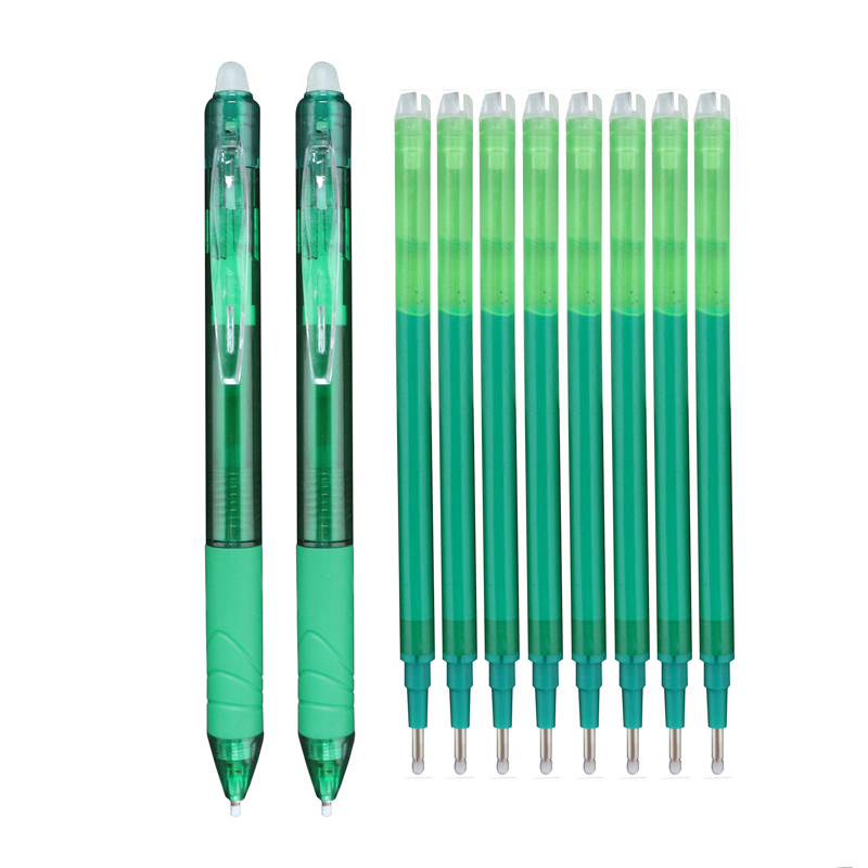 10pcs/lot 0.5mm Magic Erasable Pen Press Gel Pen Set Washable Handle Pen Refill Rod Blue/Black Ink School Writing Stationery: Yellow