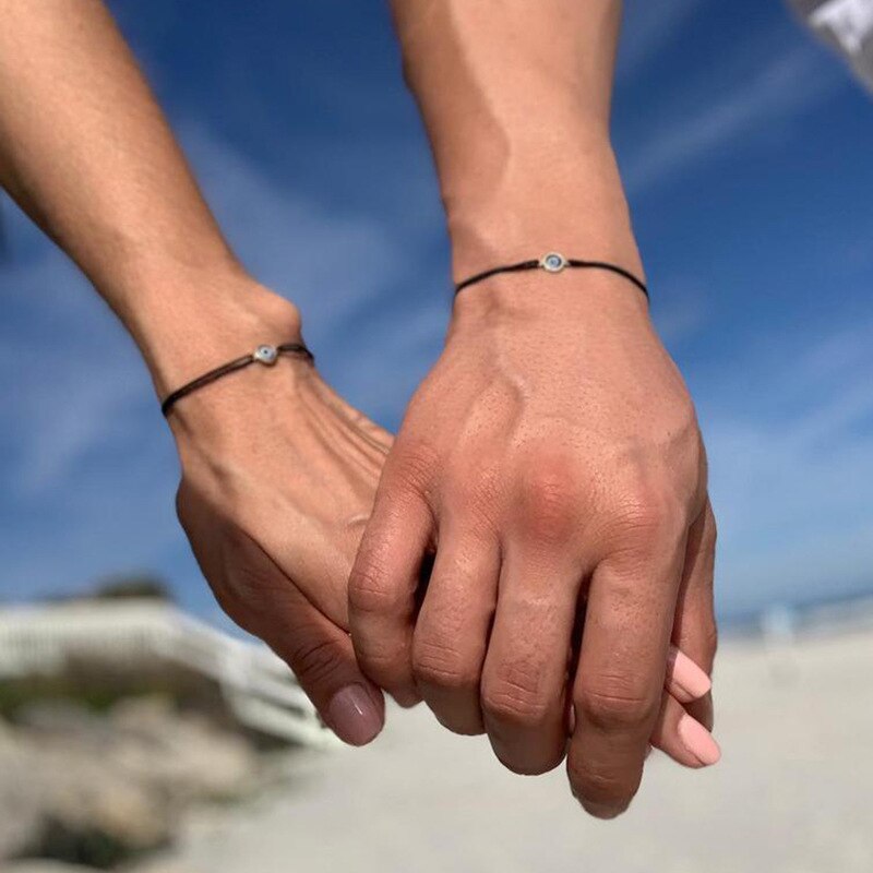 1 Pcs Evil Eye Armband, Zwart Touw Wrap Armband, Blue Eye Paar Armband, griekse Sieraden Verjaardag Christmas Voor Hem Of Haar