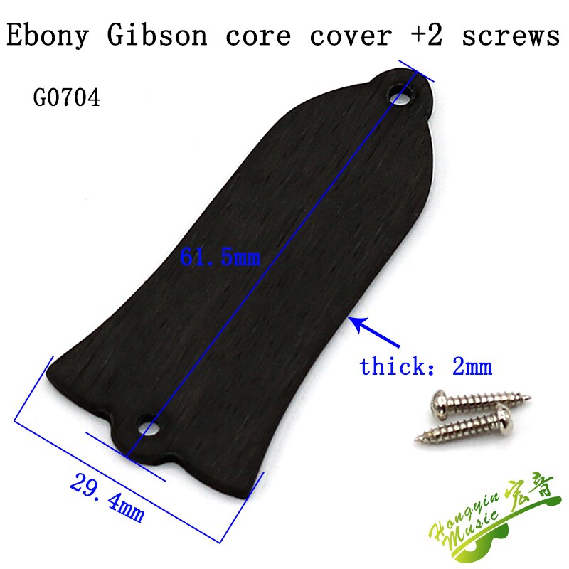 1 Piece Acoustic Guitar Electric Guitar Truss Rod Cover Iron Core Bell-Shaped 2 Hole 3 Hole LP SG Matching screw: EBONY G0704