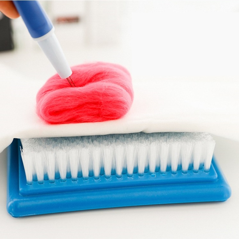 Felting Needle Mat Wool Felt Background Brush For Large Embroidery Stitching Punch Craft Tool Rug Brush Blue 19cm x 13cm, 1 PC