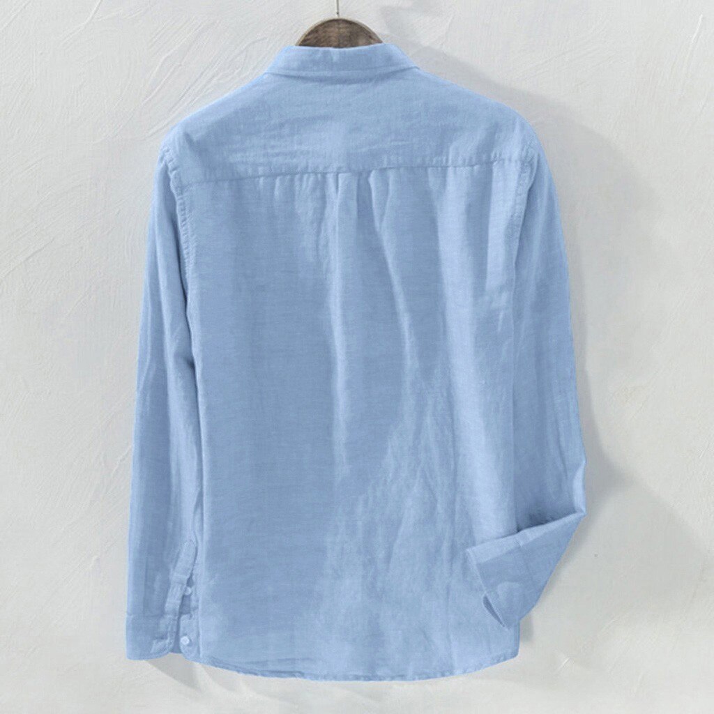 Mannen Shirts Katoen En Linnen Lange Mouwen Zomer Solid Comfortabele Zuiver Linnen Casual Losse Shirts Plus size