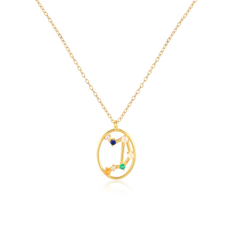 ROXI 12 costellazioni pendenti collane per donna argento Sterling 925 pendenti con collane in oro gioielli da donna a catena lunga girocollo: libra