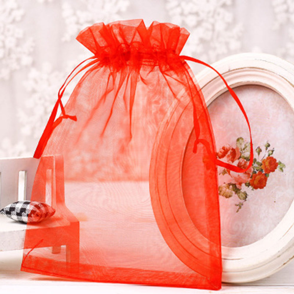 50pcs Drawsting Bags 7x9 CM Storage Organza Jewelry Packaging Bags Party Decoration Drawable Bags Pouches colorful: 14