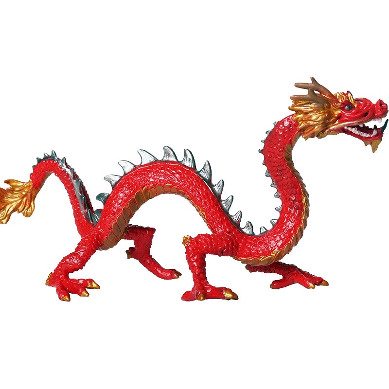 Simulatie Mythologie Oosterse Draak Draak Diermodel Speelgoed Rood