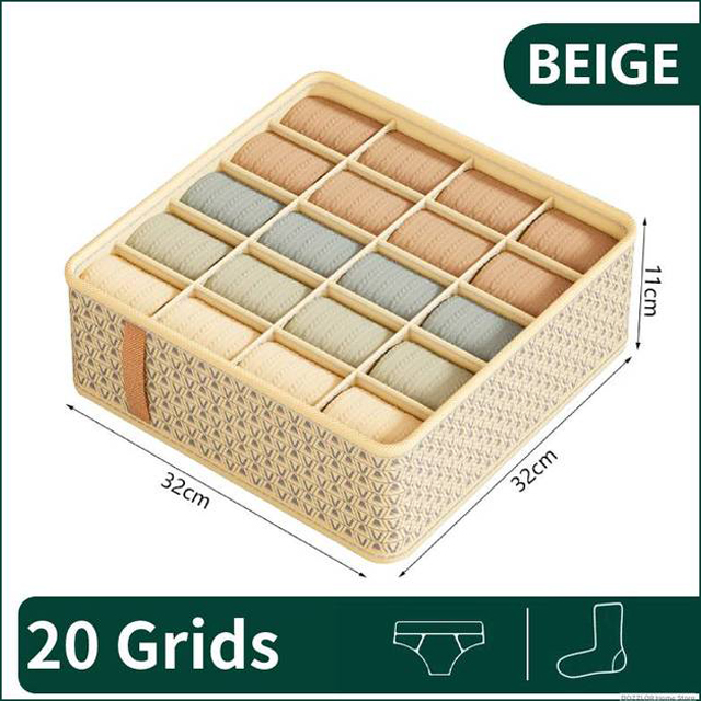 Förvaringslåda för underkläder, hopfällbar skåp för kläder, sovrumsstrumpor, byxor, lådor förvaringslåda: Mörk khaki