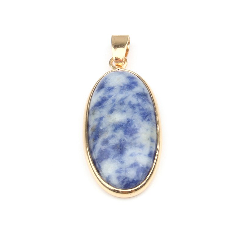 Ciondolo In Pietra naturale di Forma Ovale Pendenti Con Gemme E Perle Agat Lapis Lazuli Pendenti E Ciondoli per Collane Monili Che Fanno 4*1.6*0.6 millimetri
