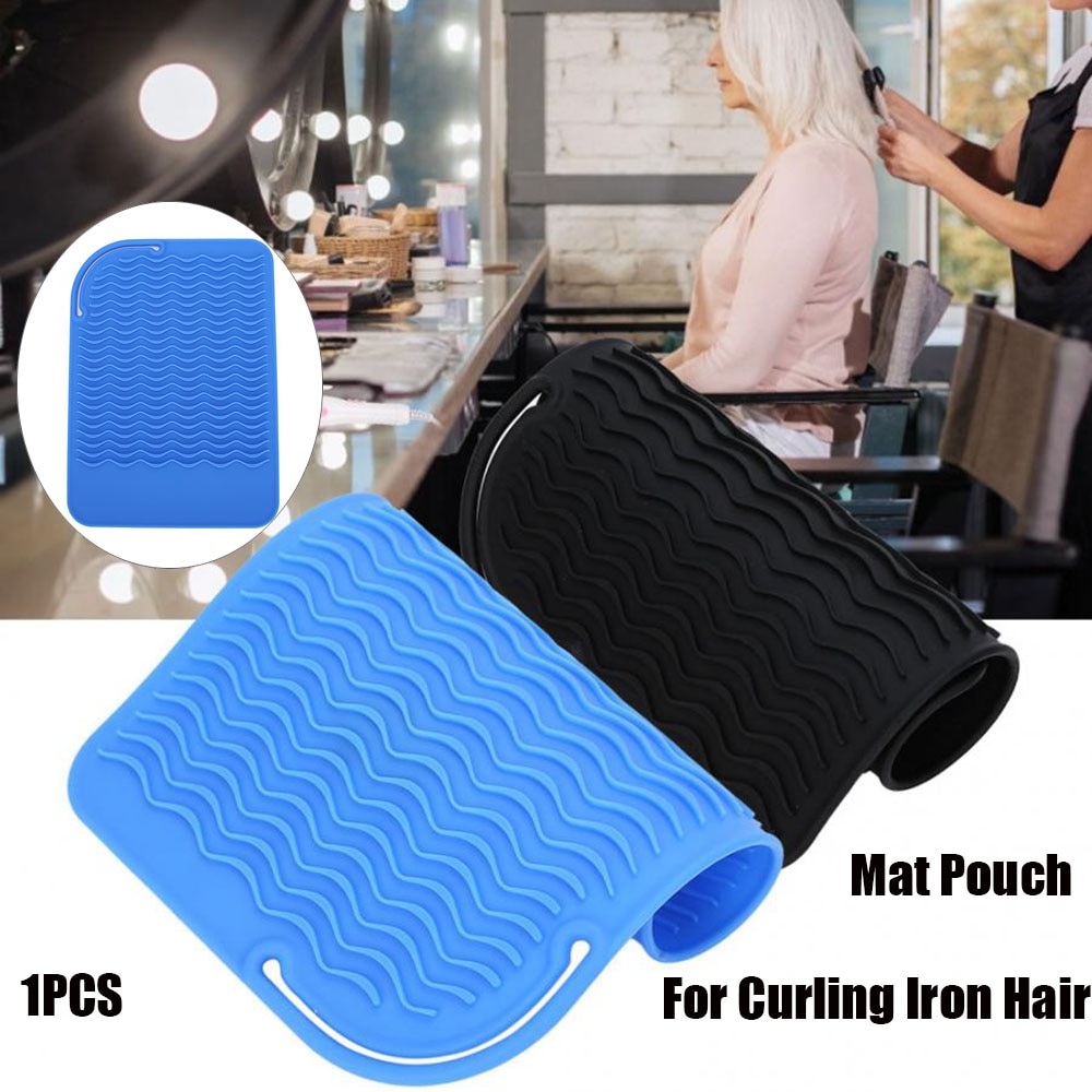Siliconen Hittebestendig Mat Pouch Voor Krultang Stijltang Multifunctionele Siliconen Mat Voor Flat Iron Hair Styling Tool