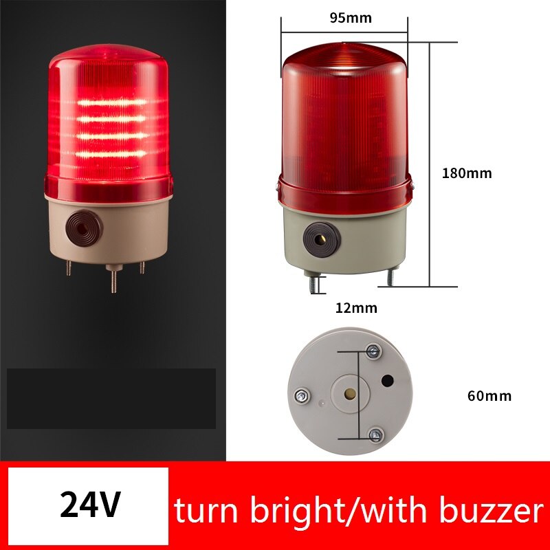 Lte -1101j geluidslicht waarschuwingslicht 12v 24v 220v afstemmingslicht waarschuwingslicht led-lamp klein knipperlicht beveiligingsalarmlicht: 24v zoemers
