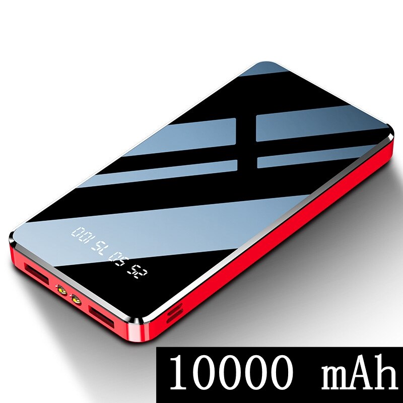 Batterie externe 20000 mAh LED affichage numérique chargeur de batterie externe Portable 10000mAh Powerbank pour iPhone 11 7 8 Xiao mi mi: Red 10000mAh