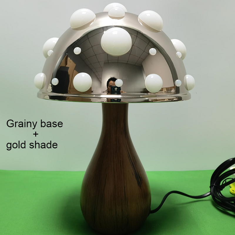 Shiitake mushroom desk lamp, amanita mushroom lamp with tri-color led -g9- bulbs, ac powered or usb-dc powered, biomimetic lighting: Red / Blue