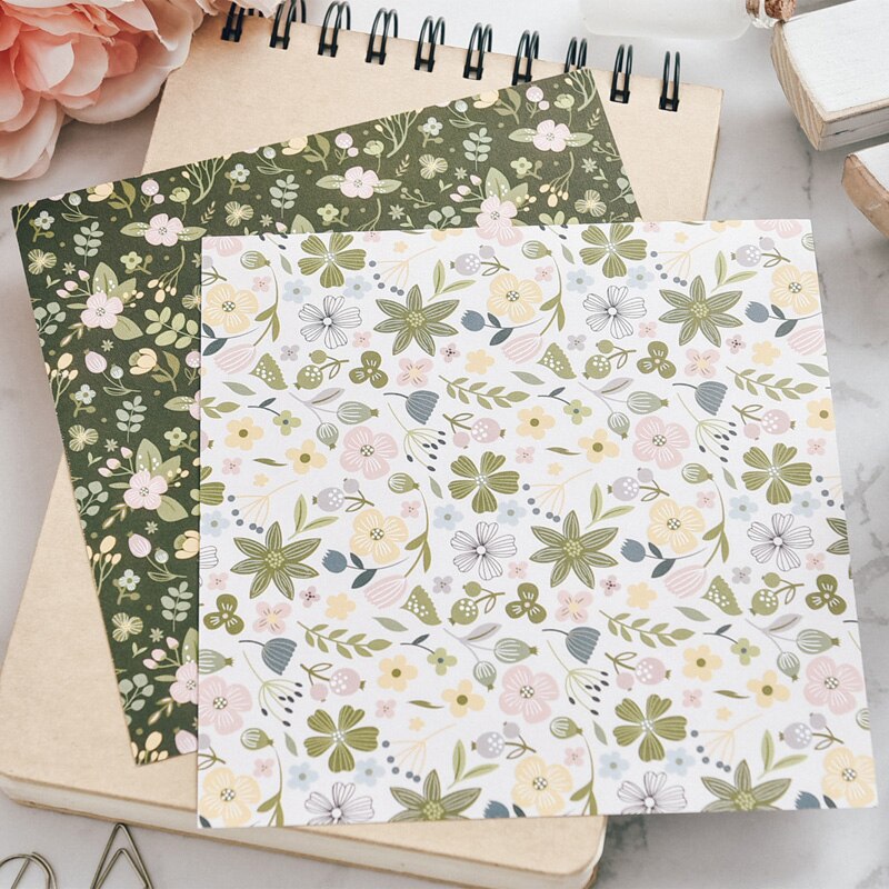 Kscraft 12 ark små färska scrapbooking-block papper origami konst bakgrundspapper kort göra diy scrapbook pappershantverk