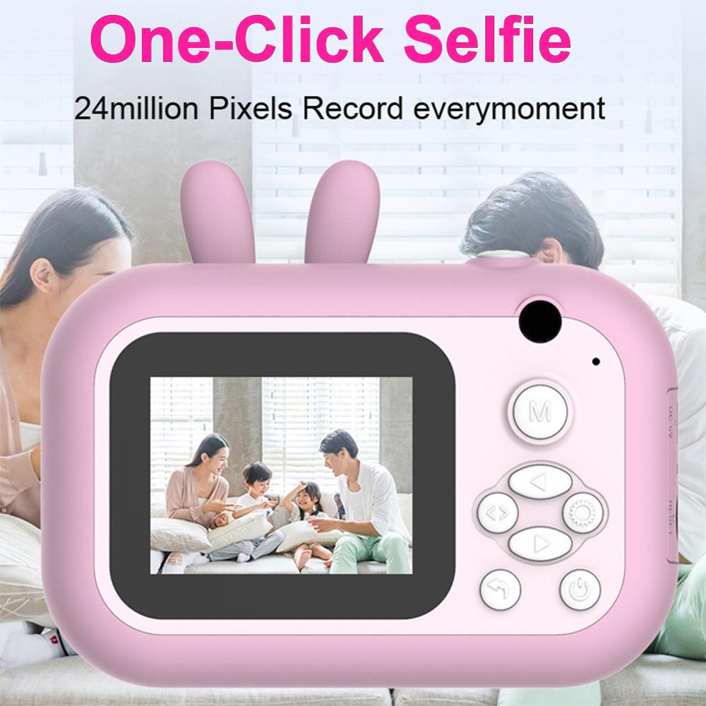 Mini Cartoon Kids Instant Print Camera 24MP Dual Cam Hd 1080P Kinderen Digitale Camera Foto Speelgoed Voor Kinderen Verjaardag