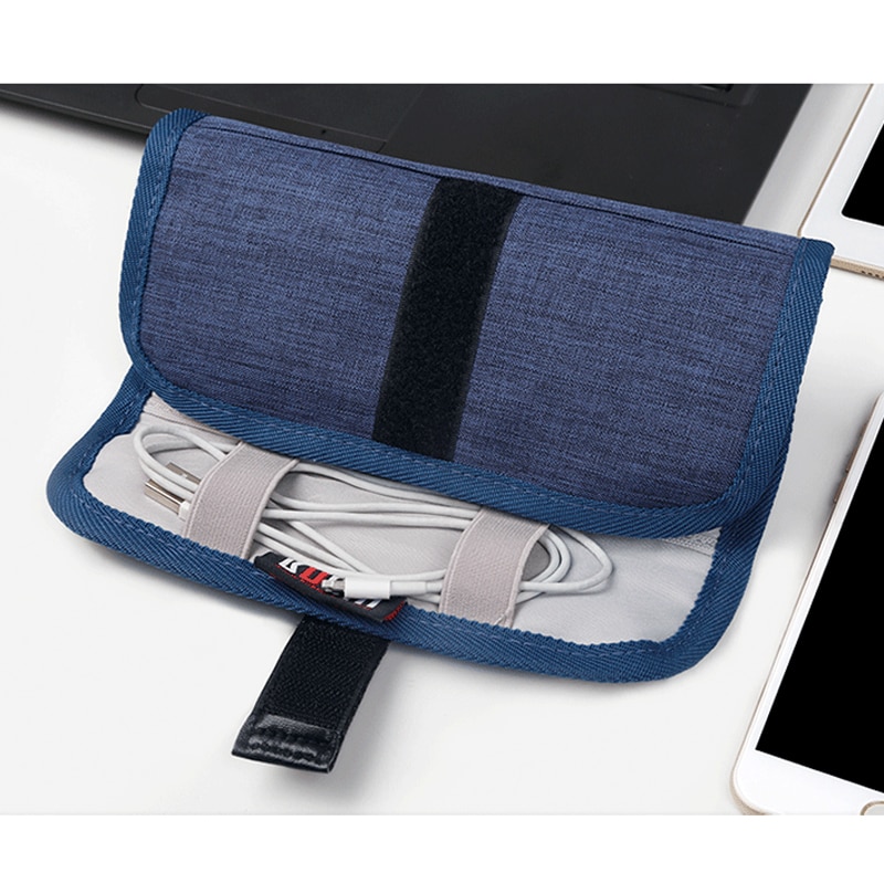 Bubm lichtgewicht reiskabel organizer, oprolbare elektronica accessoires opbergtas voor oplader, usb-kabels, oortelefoon harde schijf
