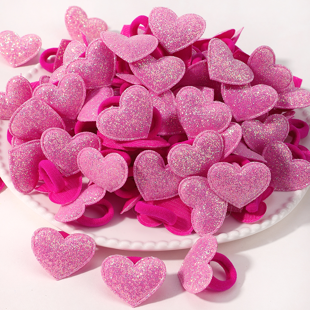 20 pçs crianças elásticos faixas de cabelo meninas bola de pelúcia faixa de borracha para crianças doces scrunchie laços de cabelo clipe acessórios de cabelo do bebê: Verde Fluorescente
