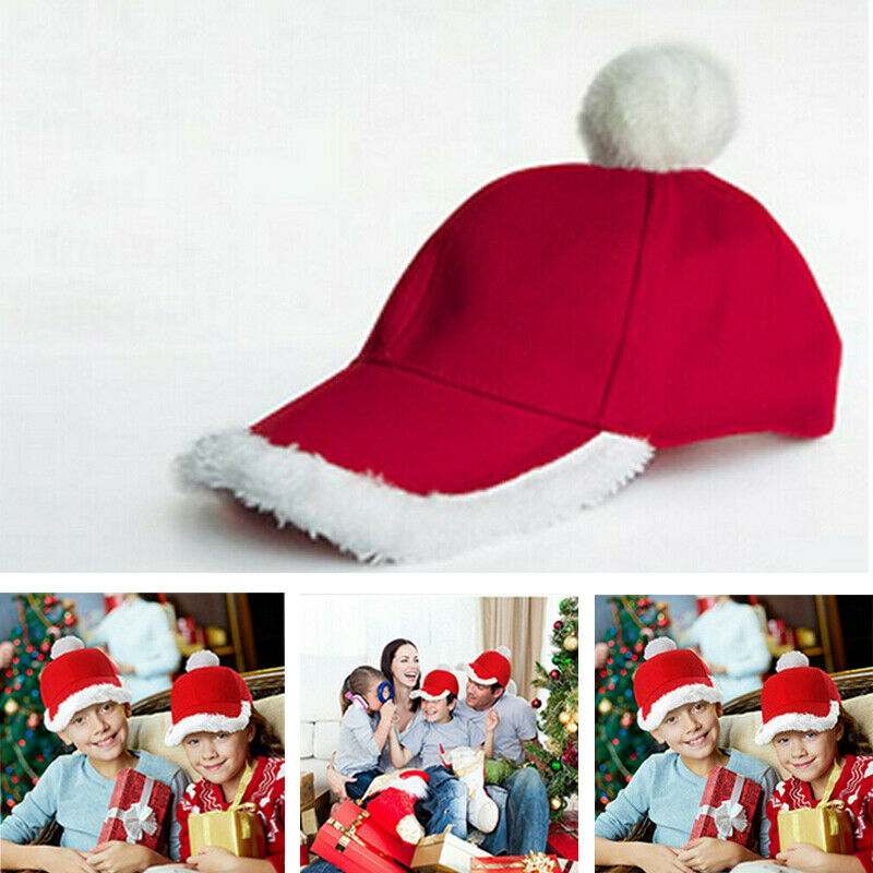 Rød julekapsel tyk ultra blød plys sød familie julemanden fancy fest haadults år kostume dekoration