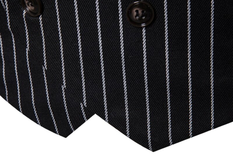 Verticaal gestreept dubbelrijs vest heren sjaalkraag slim fit gilet heren formeel zakelijk bruiloft chaleco hombre