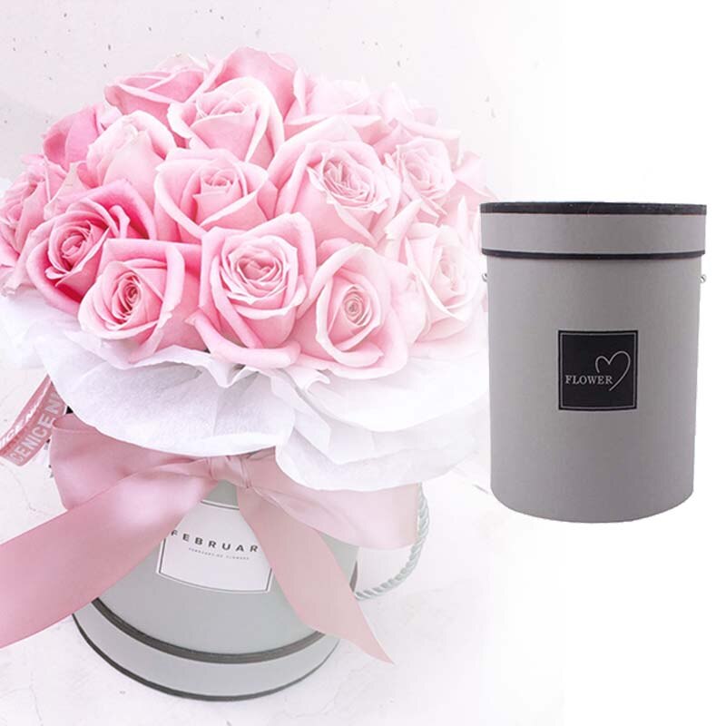 Hand-held Bouquet Flower Box Stylish And Colorful Appearance Special Paper Material Round Box Flowers Hug Bucket Bouquet Storage