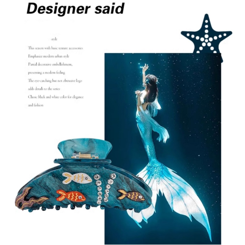 Strand-Seestern-Serie-Kollektion, Haarklammer, bunter Fisch, Algen, Seestern, Krabben-Haarspange, Hai-Clip für Damen, Haar-Accessoire