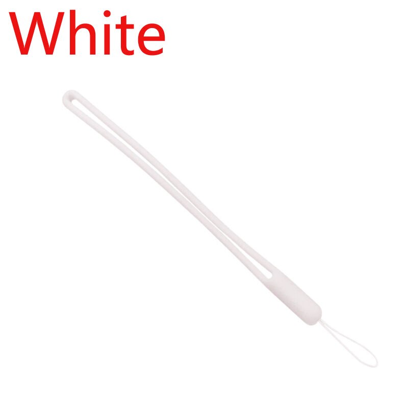 Korte Siliconen Mobiele Telefoon Lanyard Houder Telefoon Pols Bandjes Lanyards Sleutelhanger riem Id-kaart Gym USB Badge Koord Opknoping Touw: WHITE