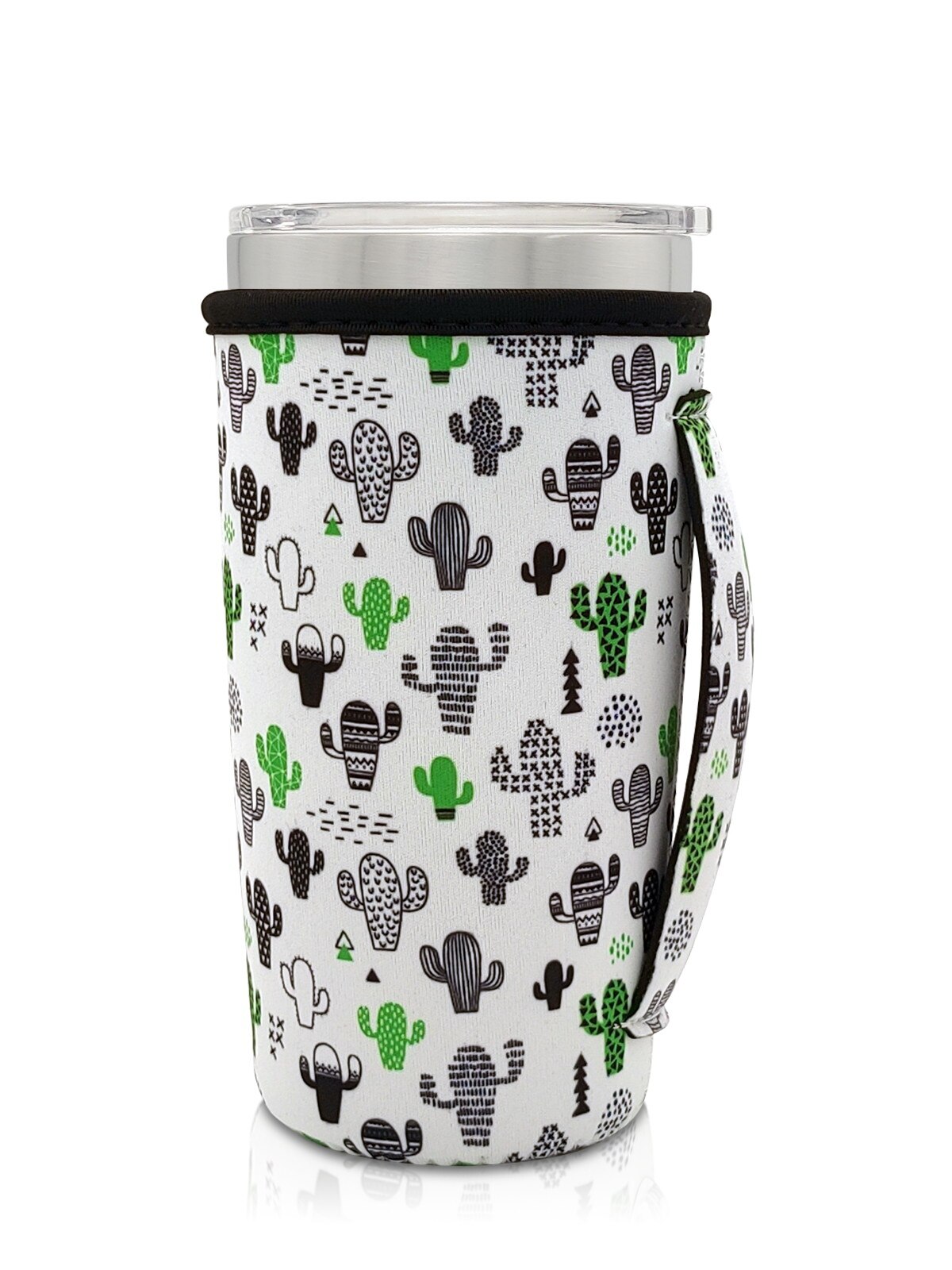 Reusable Iced Coffee Cup Sleeve Neoprene Insulated Sleeves Cup Cover Holder Idea for 20oz Tumbler Cup: Cactus