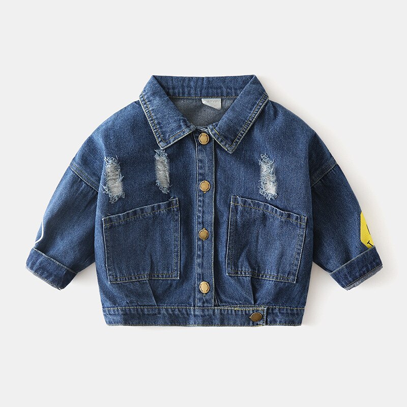 Veste denim d'automne pour enfants | Vêtements pour enfants, , version coréenne du visage épaule sourire garçon